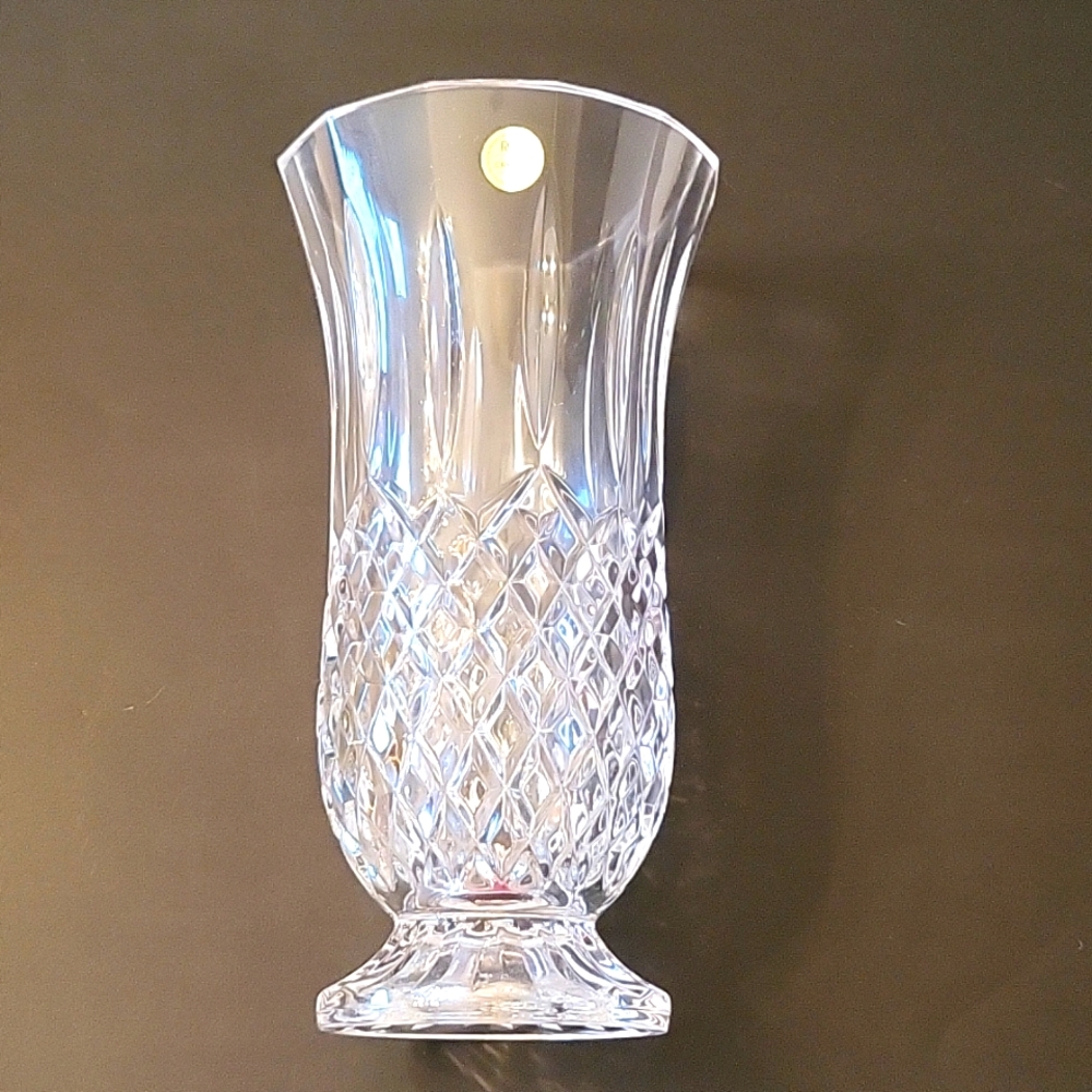 NEW Genuine 24% Lead Crystal Vase, 10", Made in Italy, Royal Crystal "Opera"